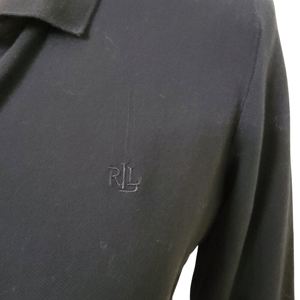 Lauren Ralph Lauren Size M Black 3/4 Sleeve Polo Shirt, Gently Used Condition - Picture 3 of 12